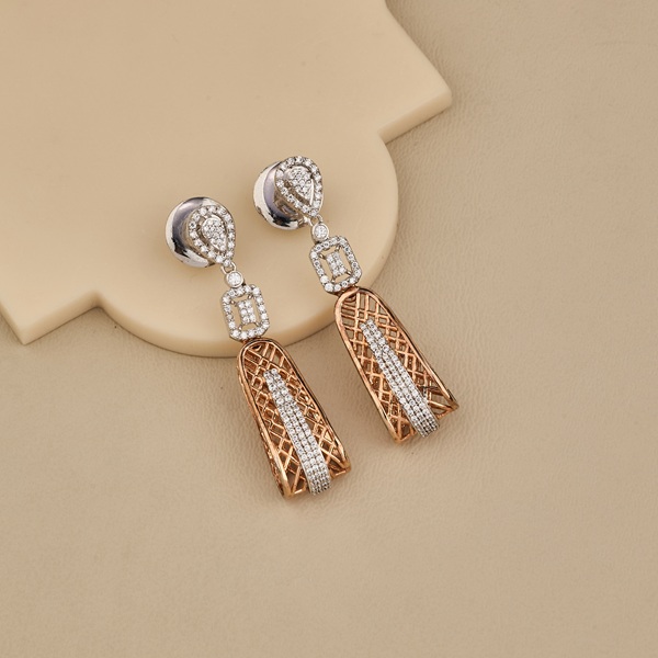 Drop Emerald Rosegold Earring - 2