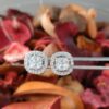 Cushion Halo Stud Earrings