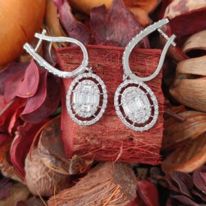 Oval Pressure Setting Hoop Earring