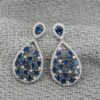 Hoop Blue Oval Stone Earring