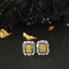 Ice Cut Yellow Stud Earring