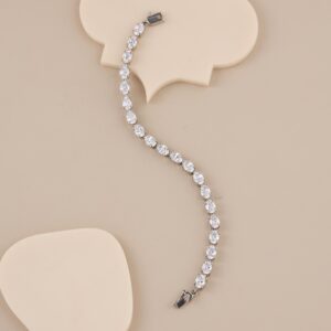 Oval CZ Tennis Bracelet - 1
