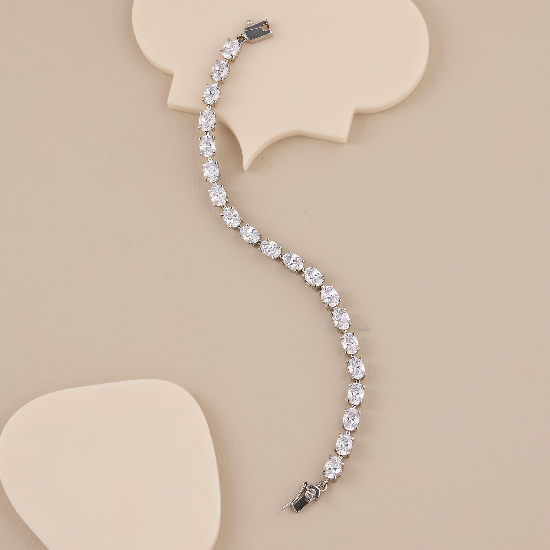 Oval CZ Tennis Bracelet - 1