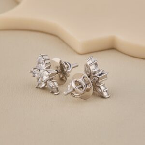 Pear Cubic Zirconia Cluster Earring - 4