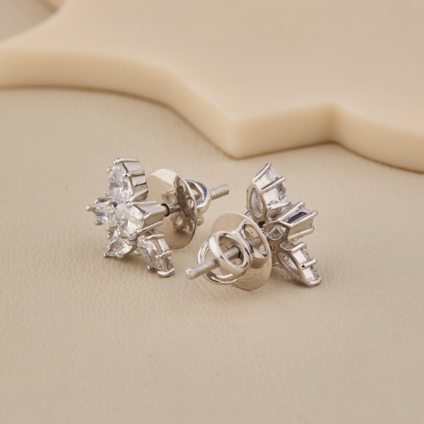 Pear Cubic Zirconia Cluster Earring - 4