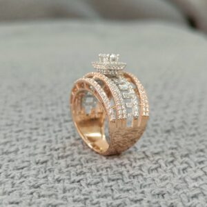 Rosegold Baguette Cocktail Ring