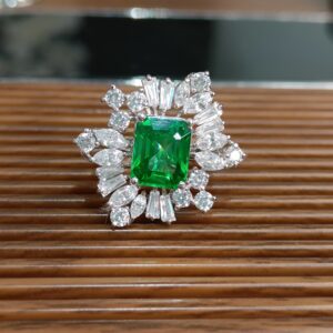 Emerald Green with Fancy CZ Border