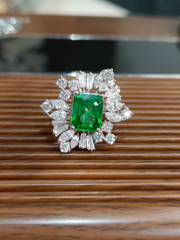 Emerald Green with Fancy CZ Border