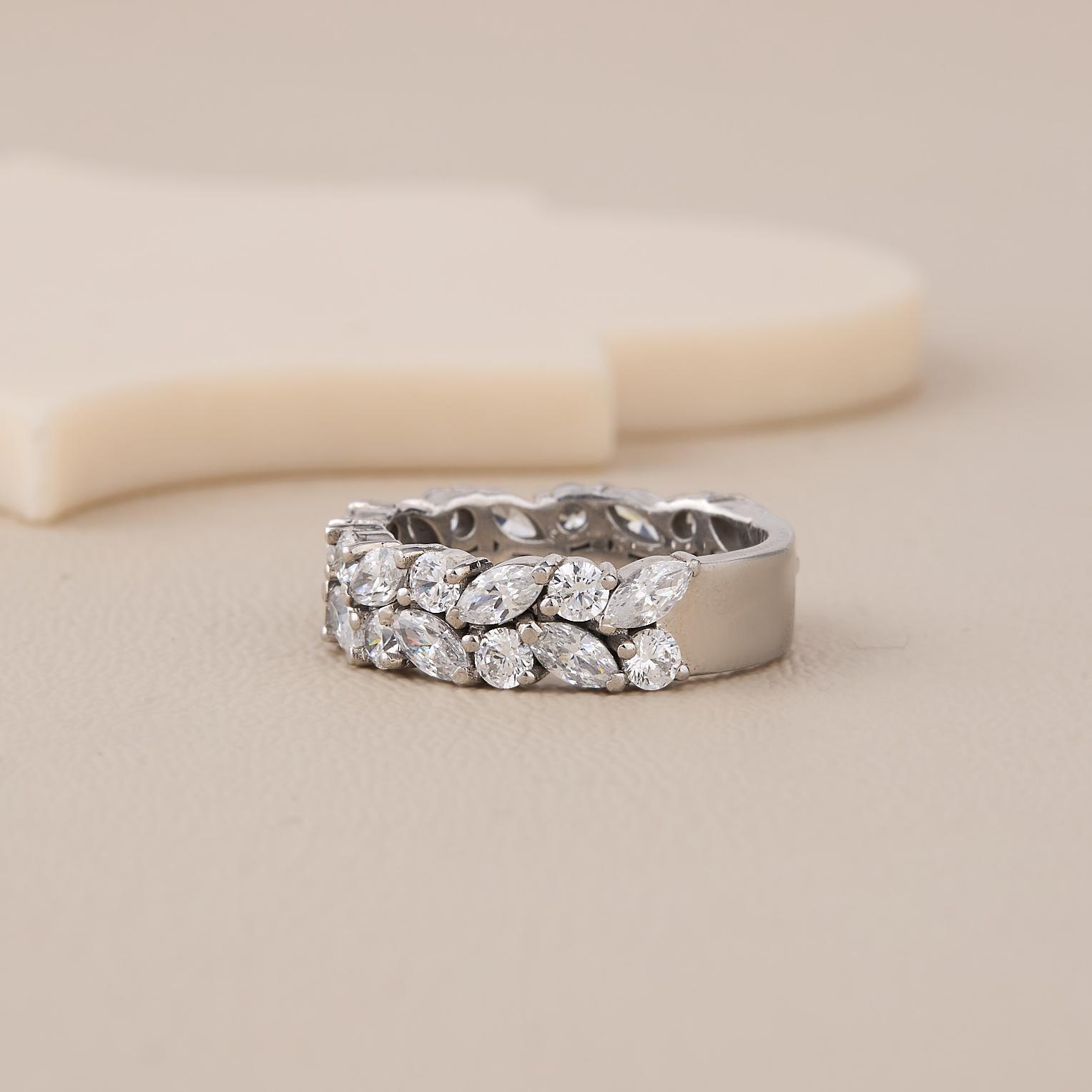 Double Line Marquis Infinity Band - 2