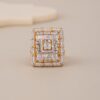 Emerald Shape Baguette Cocktail Ring - 1