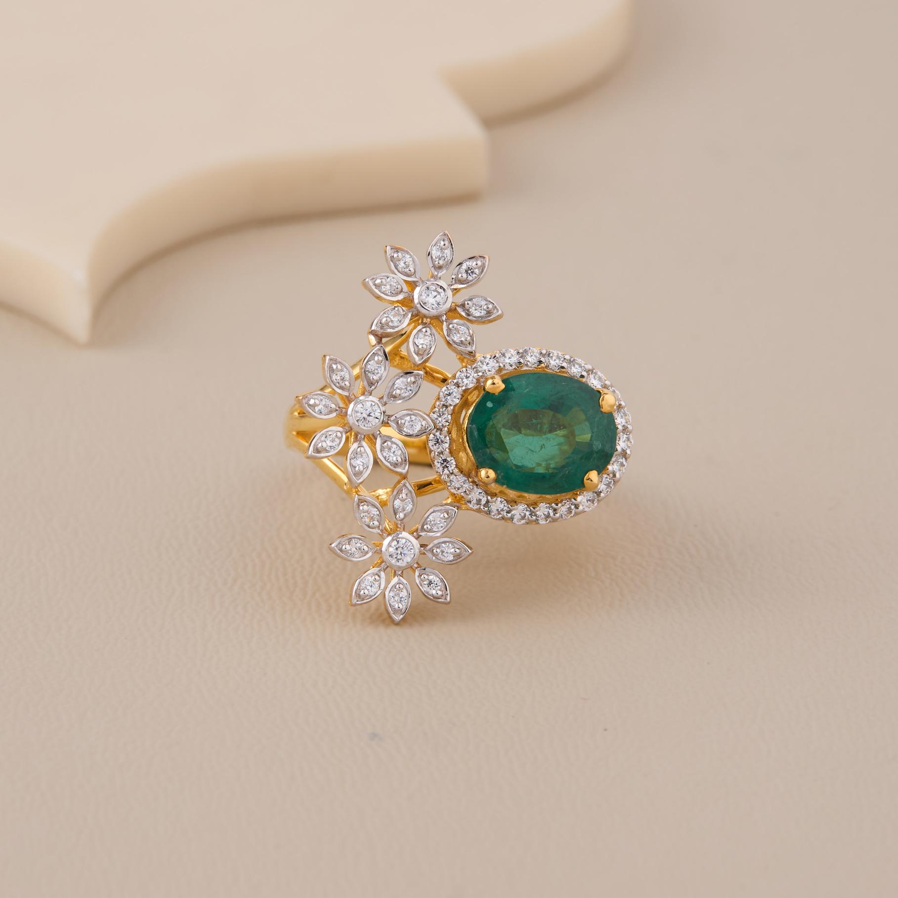Lab Grown Emerald Ring - 1
