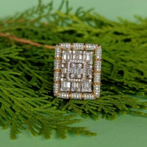 Emerald Shape Baguette Cocktail Ring