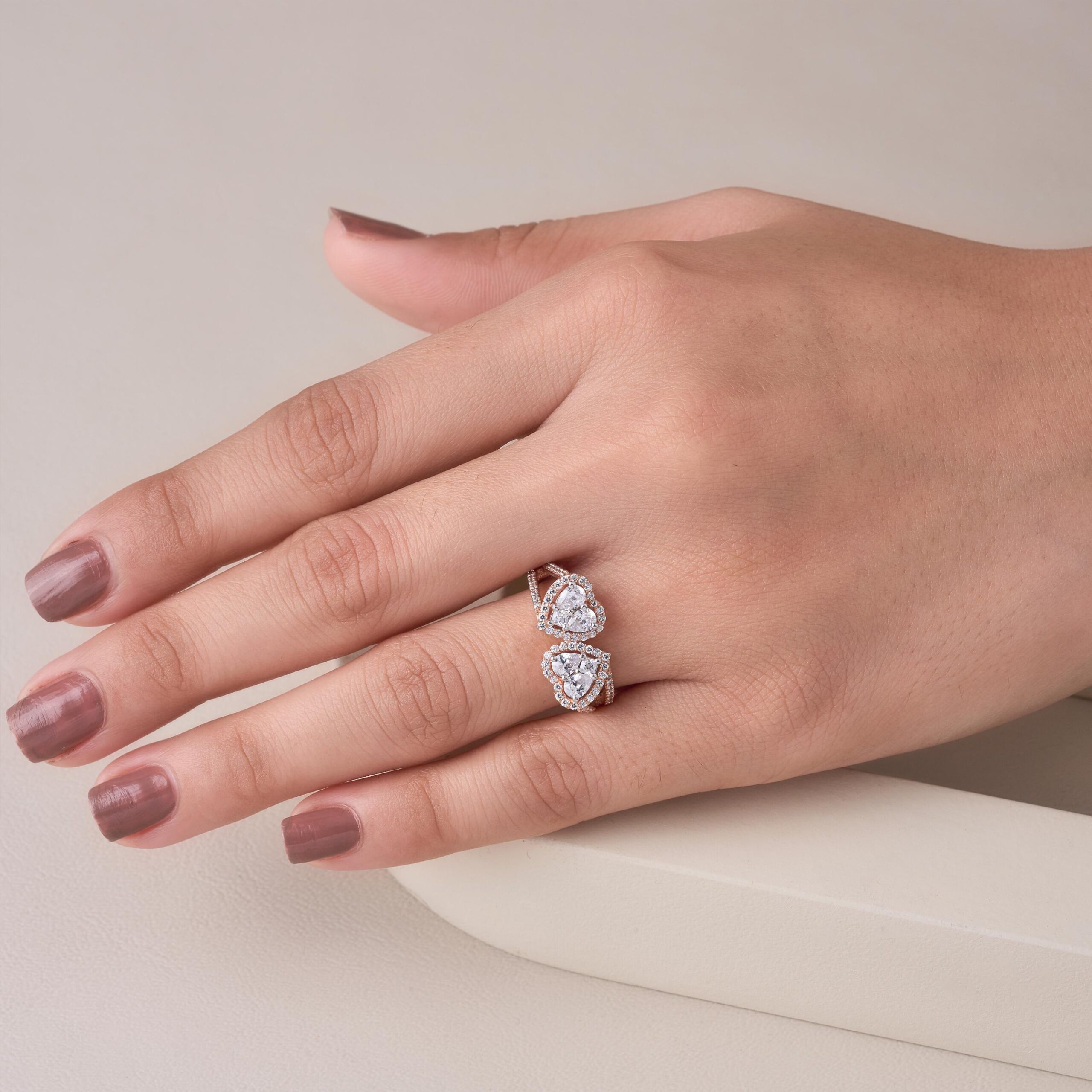 Two Heart Pressure Setting Ring - 4