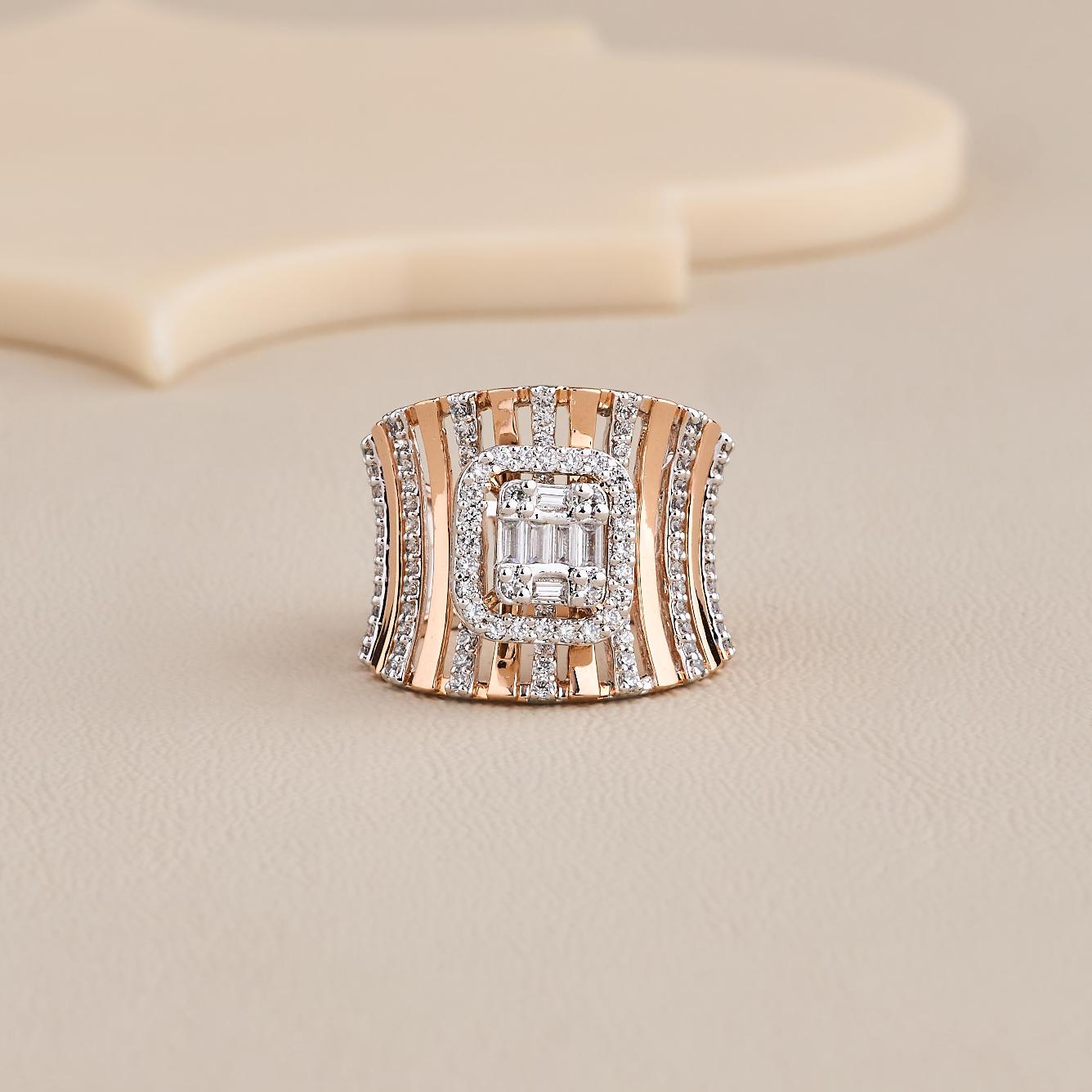 Rectangular Halo Designer Ring