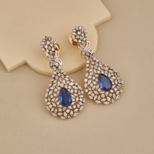 Blue CZ Stone Earring - 2