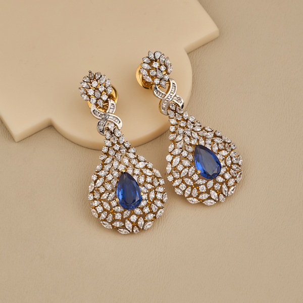 Blue CZ Stone Earring - 2