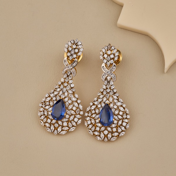 Blue CZ Stone Earring - 3