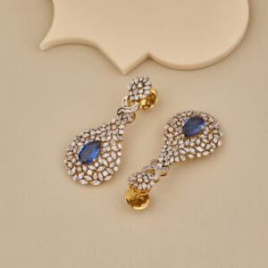 Blue CZ Stone Earring - 4