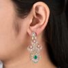 Drop Shaped Onyx Green Stones Earring - 1