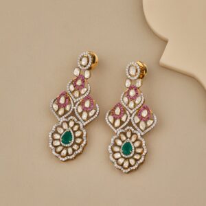 Drop Shaped Onyx Green Stones Earring - 3