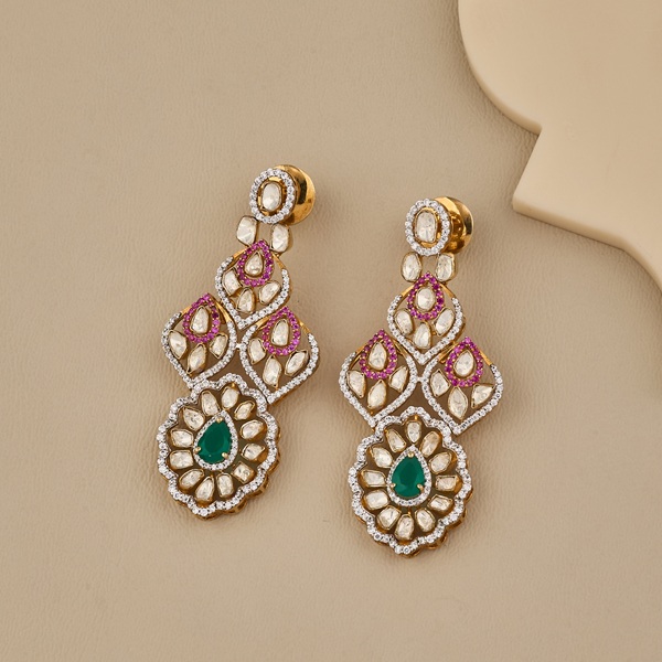Drop Shaped Onyx Green Stones Earring - 3