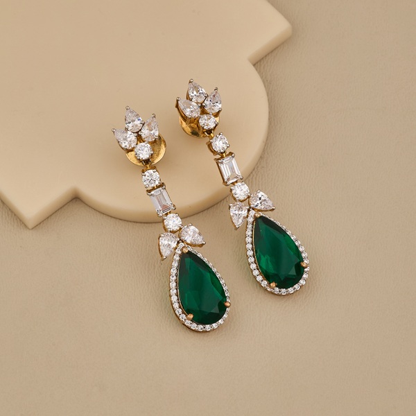 Earrings Studded With Cubic Zirconia Diamonds - 2