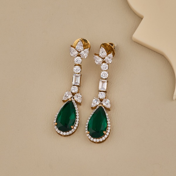 Earrings Studded With Cubic Zirconia Diamonds - 3