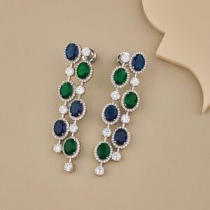 Earrings Studded With Cubic Zirconia Diamonds - 3