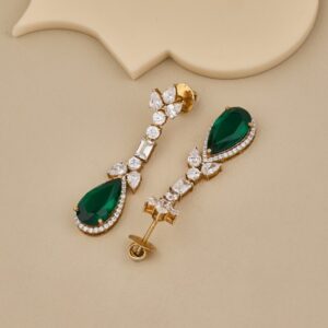 Earrings Studded With Cubic Zirconia Diamonds - 4