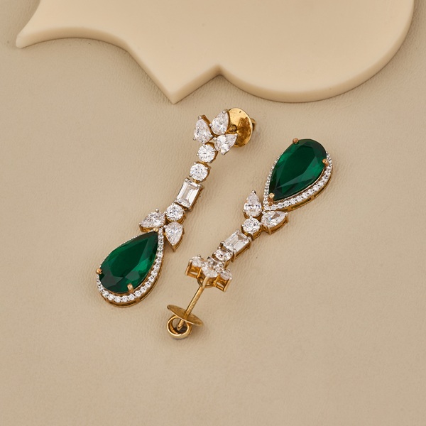 Earrings Studded With Cubic Zirconia Diamonds - 4