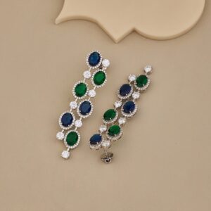 Earrings Studded With Cubic Zirconia Diamonds - 4