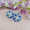 Onyx Blue Petals Studded Earring