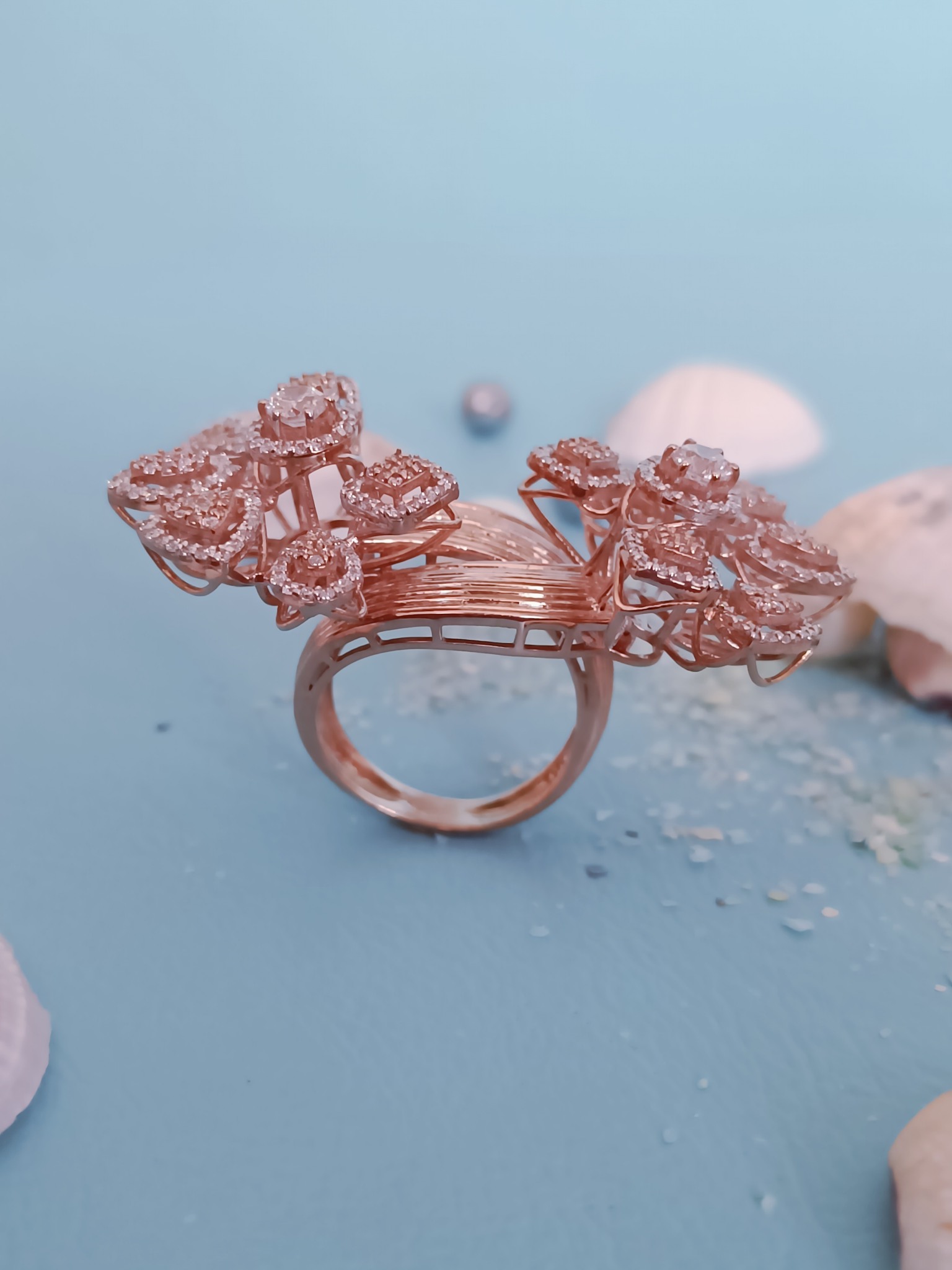 Twin Floral Statement Ring