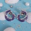 Blue Enemal Earring