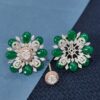 Onyx Green Floral Earring Stud