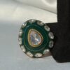Green Enamel Polki Ring