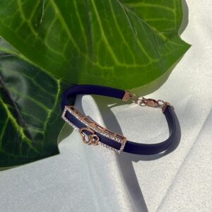 Blue & Rose Gold Heart Bracelet