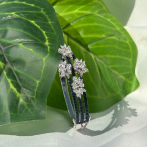 Blue Rhodium Designer Silver Bracelet
