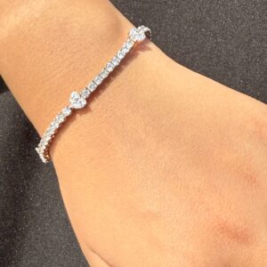 Heart Accented Tennis Bracelet