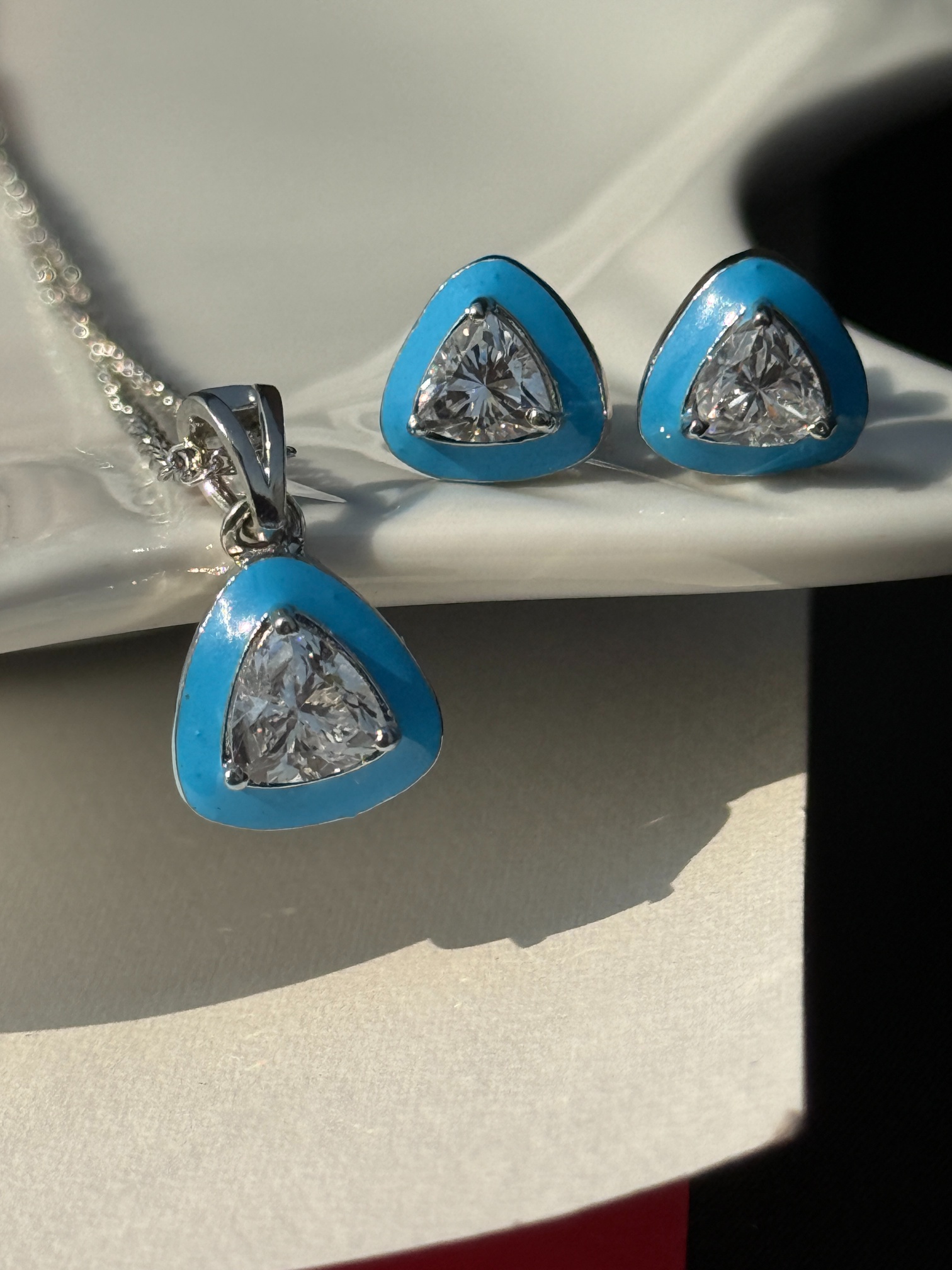 Turquoise Enamel Jewelry Set