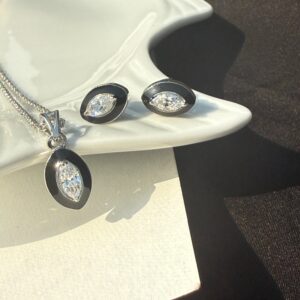 Black Enamel Jewelry Set
