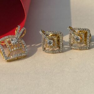 Geometric Silver Jewelry Set