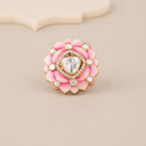Pink Shaded Enamel Ring - 1