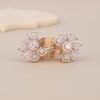 Rose Gold Twin Floral Statement Ring - 1