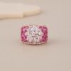 Rosegold Polish And Adorned With A Light Pink Colorstone Ring - 1