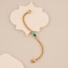 Royal Emerald Green Cuban Chain – Gold Plated Designer Bracelet - 1