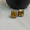 Yellow Solitaire Stud Earrings