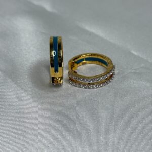 Double Row CZ Huggie Hoops