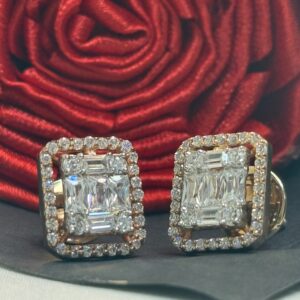 Square Halo Stud Earrings