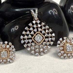 Square Rose Gold Pendant Set